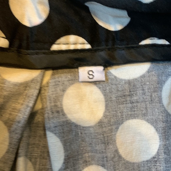 Polkadots High Waist Pocketed Flare Skirt Small Zip Back - Picture 6 of 11